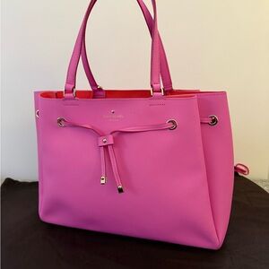 Kate Spade Fuchsia Tote with Bow Detail GREAT CONDITION with dust cover